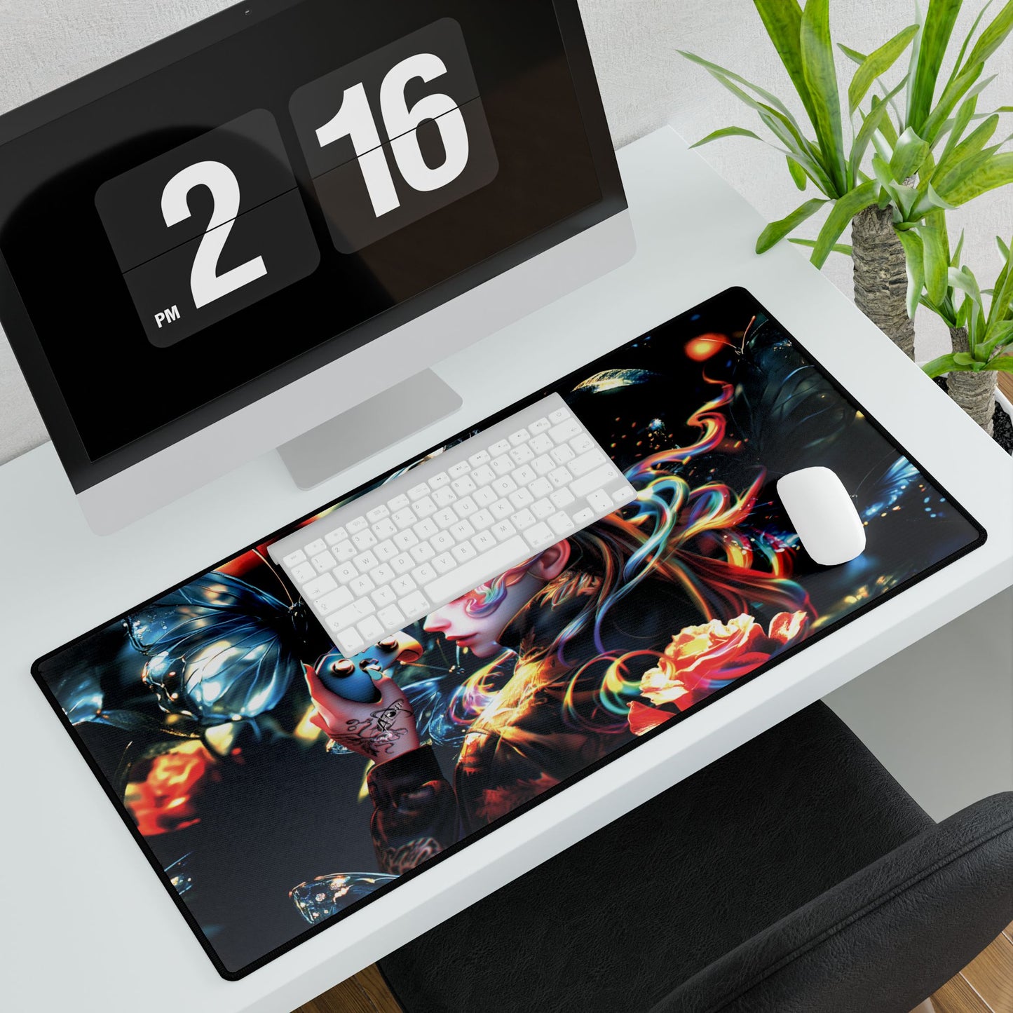 Butterfly Pixels - Gaming Desk Mat - AtomTheopolis