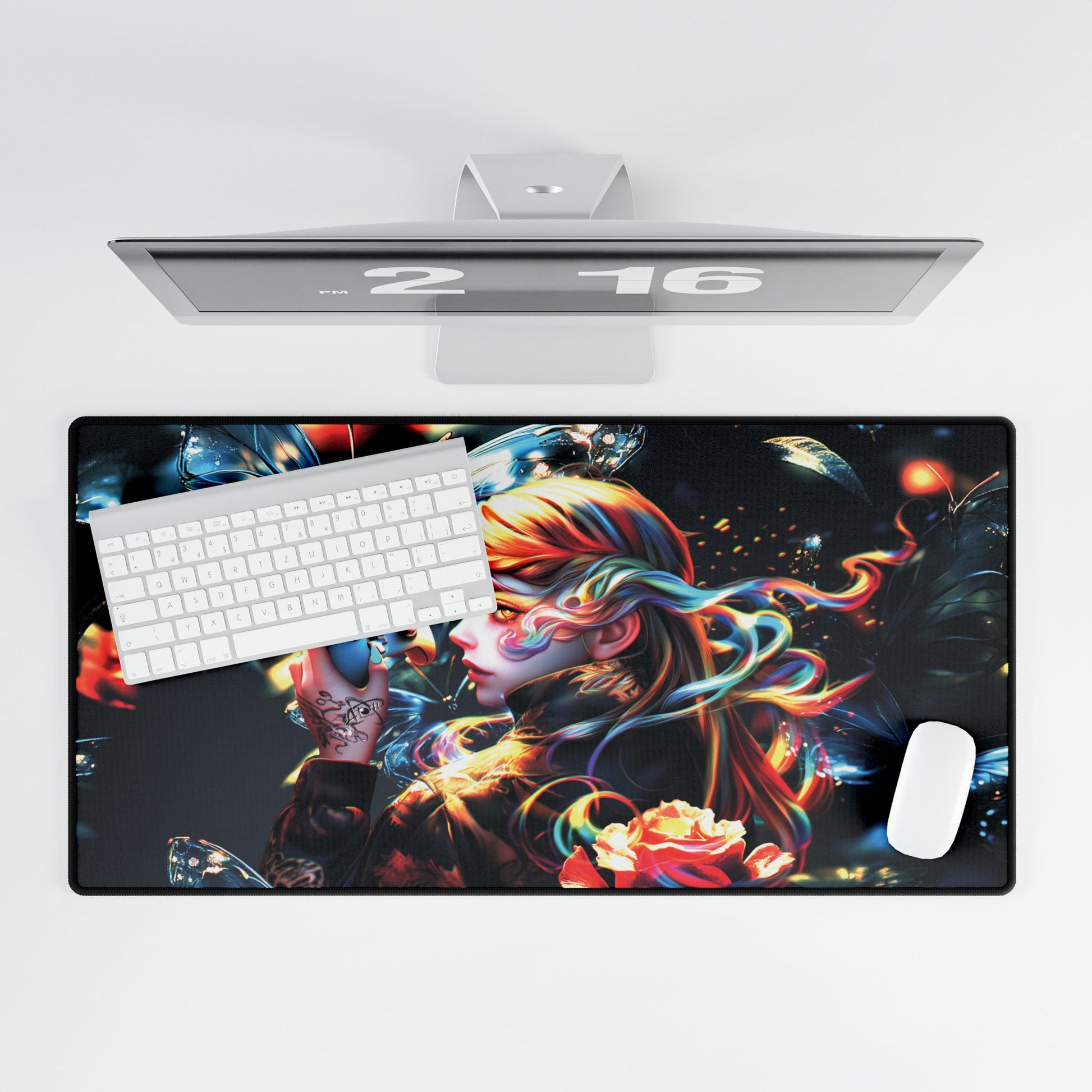 Butterfly Pixels - Gaming Desk Mat - AtomTheopolis