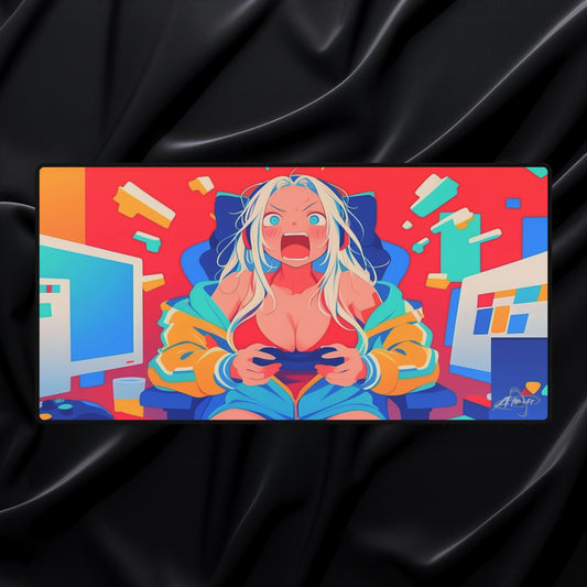 Anime Rage Gamer - Gaming Desk Mat - AtomTheopolis