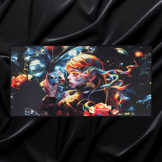 Butterfly Pixels - Gaming Desk Mat - AtomTheopolis