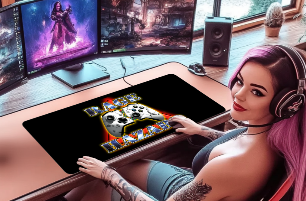 Rage Hazard - Gaming Desk Mat - AtomTheopolis