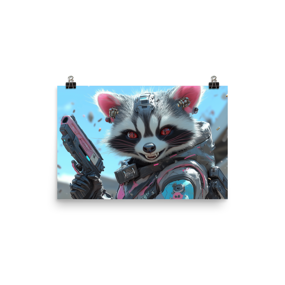 Pink Fury 2 - Cyberpunk Raccoon - AtomTheopolis